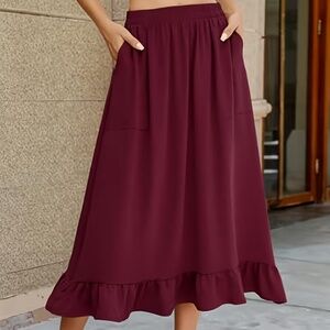 NWT Berydress Burgundy Maxi Skirt Size Medium